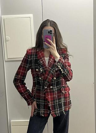 Zara твідовий жакет жіночий