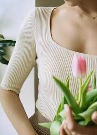 Базова футболка у рубчик від бренду h&m
