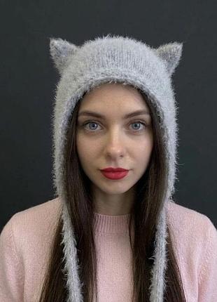 Коточепчик тренд чепчик з вушками