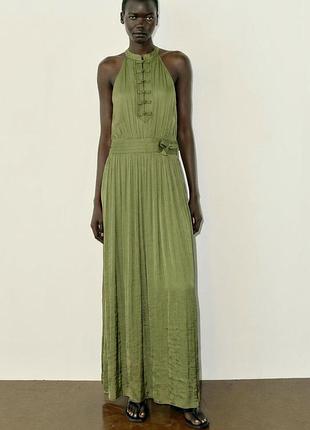 Сукня жіноча зелена довга zara new