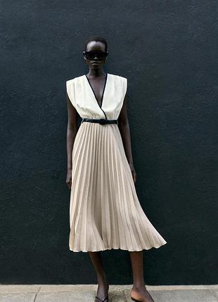 Сукнч жіноча бежева комбінована zara