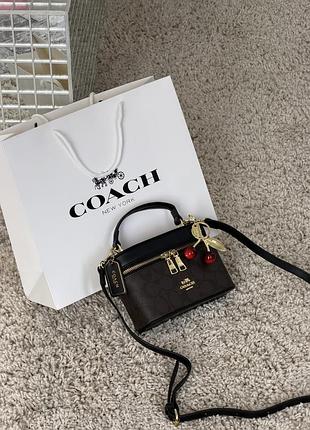 Сумка coach rainer crossbody bag 18 in signature canvas черный шоколад