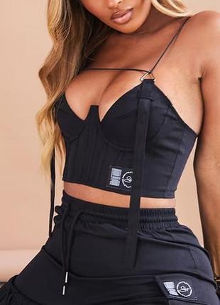 Эффектный топ-корсет на косточках pretty littlething, u9 10, m, 75b, 80а, 80в