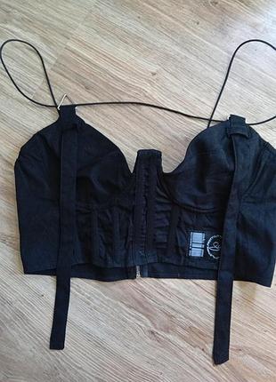 Ефектний топ-корсет на кісточках pretty littlething, uk 10, m,  75b, 80а, 80в