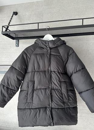 Zara зимній пуховик в трендовому шоколадному кольорі (ріст 152, 9-12 років)