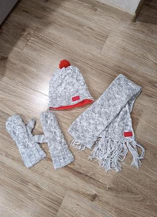 Комплект шапка шарф перчатки adidas