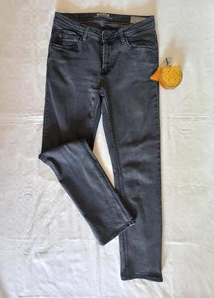 Стильні брендові джинси garcia jeans celia / темно-сірі стрейчеві прямі джинси (розмір s-m / 28-29)