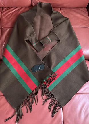 Пончо шарф з рукавами, gucci стиль, бахрома, р. s/m