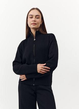 Трендовый вязаный костюм кардиган и штаны шерсть