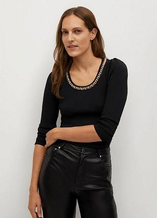 Чорна кофта з ланцюжком mango 🖤
