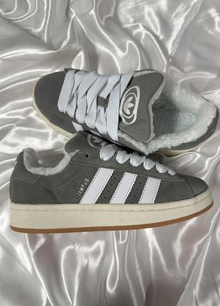 Adidas campus grey winter fur