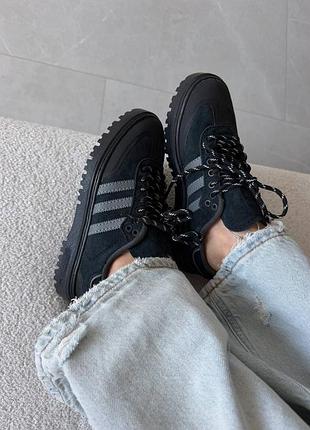 Кросівки  adidas samba wtr чорні замшеві