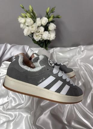 Adidas campus grey winter fur 3