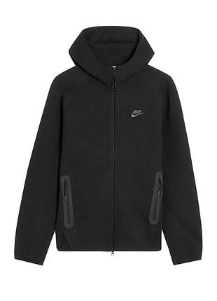 Оригінальне жіноче зіп-худі nike tech fleece black (розмір s)