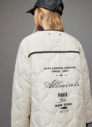 Allsaints phyllis reversible liner jacket женская фирменная стеганная куртка р. uk14 m/l