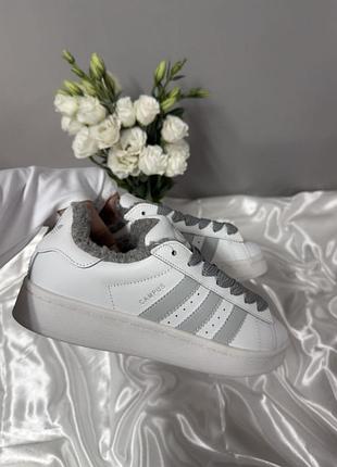 Adidas campus white grey winter fur 3