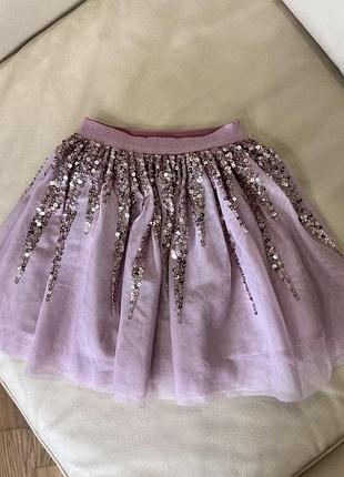 Фатинова спідниця в паєтках на дівчинку 3-4 роки ріст 104 від прімарк стан ідеальний дов 33.5, пояс 22