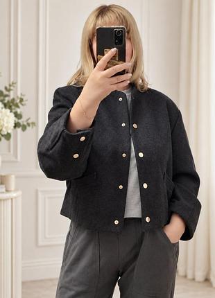 Бомбер на золотих кнопках zara розмір l