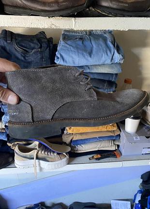 Чоловічі замшеві черевики-чука zara сіра замша розмір 41