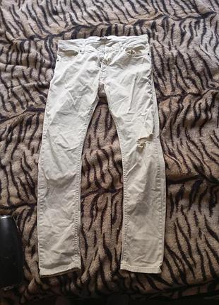 Джинси чоловічі zara slim fit бежеві 42 розмір