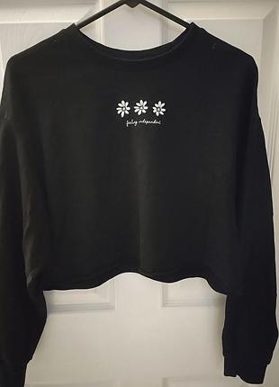 Укорочений котоновий худі h&m