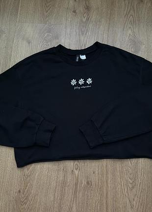 Укорочений котоновий худі h&m 3