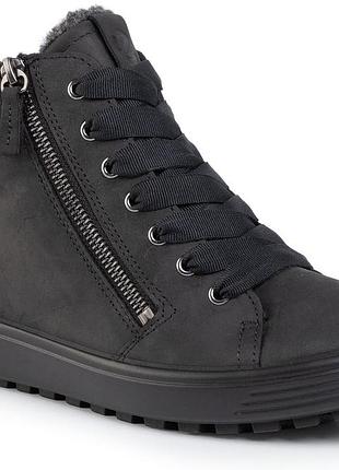 Жіночі зимові черевики ecco,gore-tex,із натурального нубука, із шерстяним утепленням 36р,