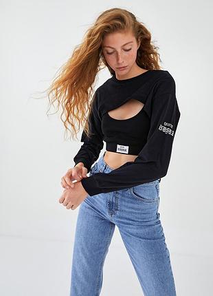 Топ жіночий bershka чорний 2