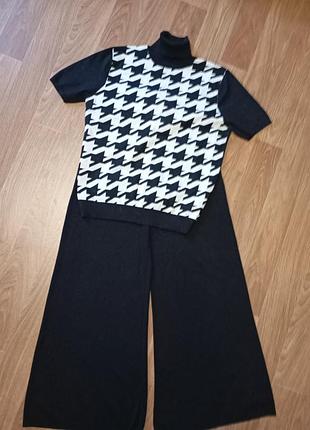 Брюки женские, широкие, трикотаж р s/m h& m
