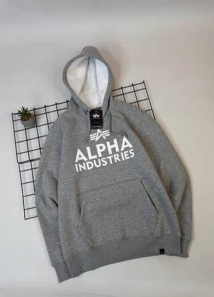 Худі alpha industries сірий