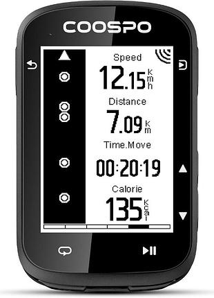 Велокомп'ютер coospo cs500 бездротовий, 2,6-дюймовий рк- gps-велосипедний комп'ютер з навігацією по маршруту