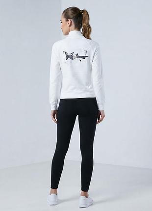 Спортивная олимпийка reebok (original) белая женская спортивная кофта на молнии с карманами
