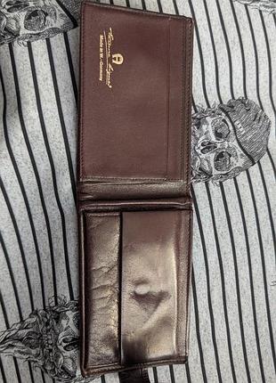 Вінтажний шкіряний гаманець aigner made in w.-germany бордовий