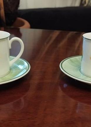 Гарний дует кавових чашок із блюдцем villeroy&amp;boch.
