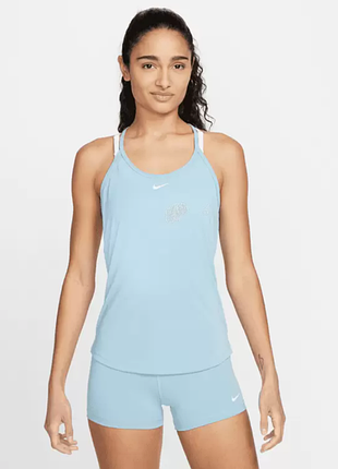 Спортивная майка nike dri-fit голубая майка свободного кроя на бретелях