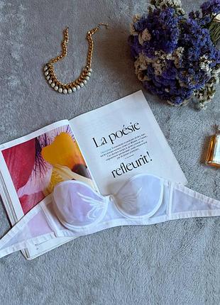 Нежный белый бюстгальтер gossard с вышивкой (размер 75b / 34b)