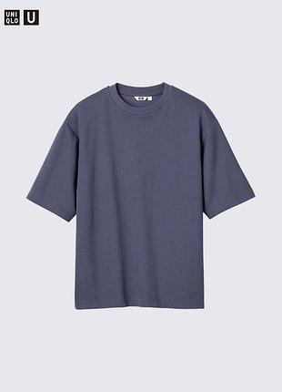 Футболка uniqlo серії u унісекс розмір s оверсайз синій колір