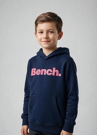 Темно синя толстовка худі з капюшоном bench на хлопчика 9-10 років