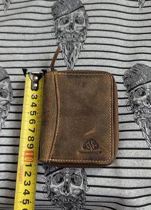 Чоловічий гаманець з натуральної шкіри genuine leather вінтажний коричневий