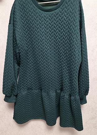 Стильное платье-свитшот shein в изумрудном цвете р.l(46‐50)