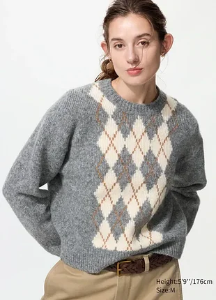 Свитер uniqlo клетка аргайл