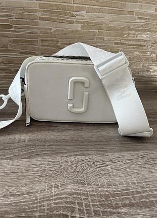 Сумка для жінок marc jacobs the snapshot біла маленька шкіряна