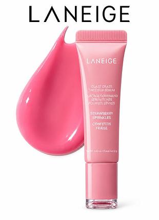 Блиск сироватка для губ laneige glaze craze tinted lip serum strawberry sprinkles 12 g