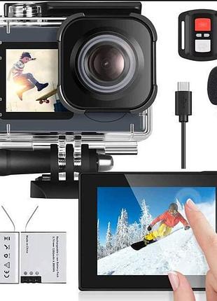 Екшн-камера icefox i8 4k 20мп 240fps 170° з wi-fi, аквабоксом і slow-motion