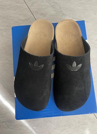 Мюлі adidas чорні замшеві