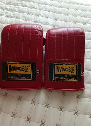 Кожаные снарядные (битки) перчатки для бокса invincible by schmidt boxing (германия)