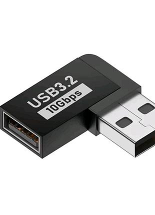 Угловой usb 3.2 адаптер переходник 10gbps usb type-a (папа-мама) 90 градусов для ноутбука и пк
