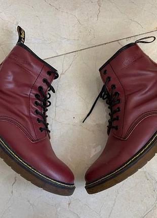 Шкіряні черевики dr. martens 1460 cherry red бордові вишневі
