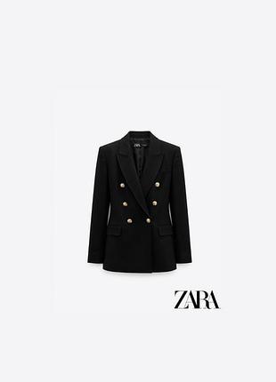 🖤 стильний чорний двобортний піджак zara (розмір м, ідеальний стан)