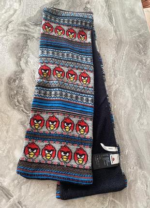 Теплий дитячий шарфик на флісі angry birds h&m
